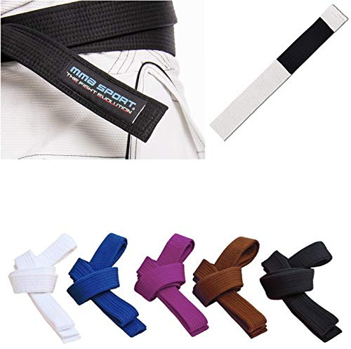 BJJ Belt Jiu Jitsu Kimono Gürtel - gi 100% Baumwolle 6 mm Verschiedene Farben (A3/290 cm, Weiß)