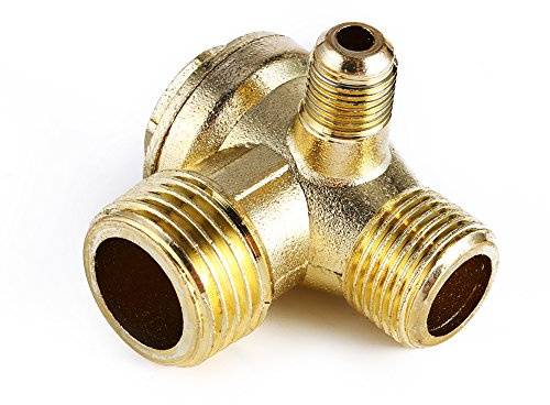 Clapet Anti-retour Valve de Refoulement à Sens Unique en Alliage de Zinc 90 Degrés pour Compresseur d'Air 1/2 / 3/8