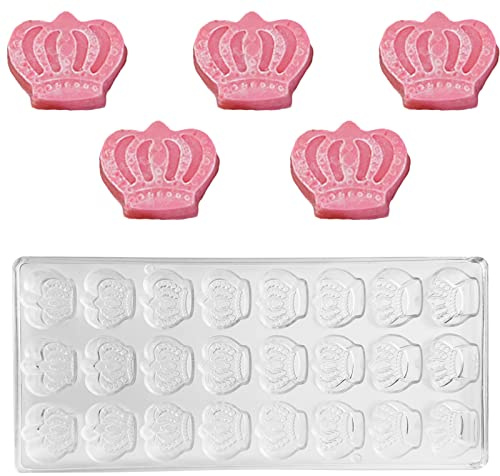 Transparent Schokoladenform, Pralinenform Backform Backzubehör aus Polycarbonat, für Süßigkeiten, Hochzeits oder Geburtstagskuchen DIY(Kronenform)