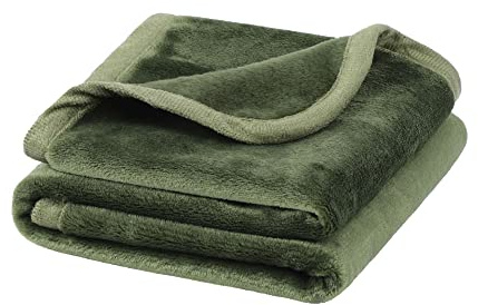 PiccoCasa Fleecedecke Kuscheldecke Decke aus massivem Mikrofaser Plüsch Weiche Warme Flauschige Leichte Decken für Bett Sofa usw. Grün 80x100cm