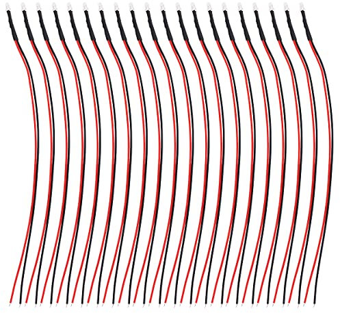 WANGCL 20PCS Led Model 5V 3mm Led Model Lights for DIY Miniature House Mini Garden Model Trains RC Car - Warm White