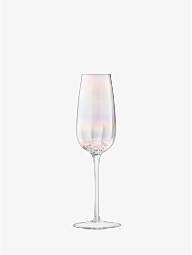 LSA International Pearl Champagne Flute 250ml Mother of Pearl Set of Two