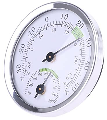 ZYNCUE 58 x 12 mm Thermometer Hygrometer Thermo Analog Luftfeuchtigkeit, Thermo-Hygrometer für Innen- und Außenklima-Monitor (-30 °C ~ + 50 °C),2 Stück