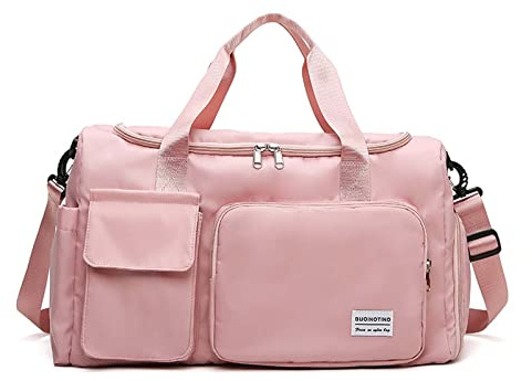 FANDARE Ultraleicht Sporttasche Reisetasche Handgepäck Weekender Kliniktasche Trainingstasche mit Schuhfach & Nassfach - Tasche Rosa