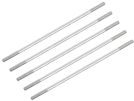 METALLIXITY Doppelseitige Stiftschrauben (M6-Gewinde 140 mm Länge) 5 Stück, 304 Edelstahl-Doppelgewindestangenbolzen – für die Hauswartung