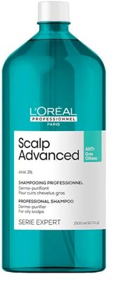 L'Oréal Professionnel, Anti-Fett-Shampoo, Dermo-Pflege, reinigend, für Kopfhaut & fettiges Haar, ohne Silikon, entgiftet & reinigt das Haar, Scalp Advanced, Serie Expert, 1500 ml
