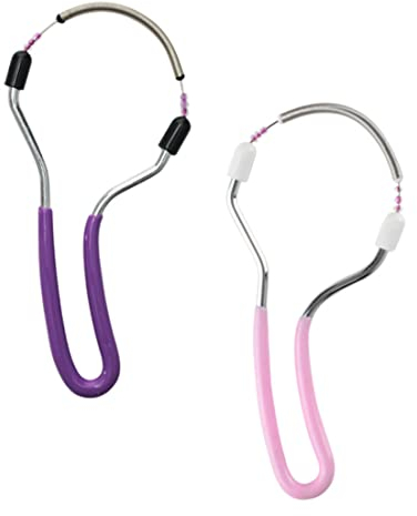 2 Stück Gesichtsepilierer, Frühlings Gesichtsepilierer, Manueller Tragbarer Kunststoff Epilierer, Edelstahl Epilierer, Für Gesichtshaarentfernung, Stirn, Wange, Oberlippe (Pink und Lila)