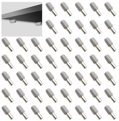 Bodenträger, CTRICALVER 50 Stück Einlegeboden Halter, Metall Glasbodenträger, Regalboden Halterung mit mit rutschfestem Satz, für Wandregale, Küchenschrank, Kleiderschrank (5x20mm)