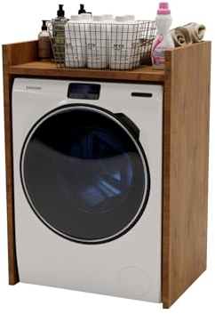 CraftPAK Waschmaschinenschrank geeignet für Waschmaschine & Wäschetrockner, Waschmaschinenschrank Überbauschrank, Badezimmermöbel Größe 66x97x62 cm, Farbe Retro