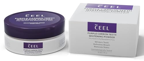 The Ceel Zahnpulver für Weiße Zähne, Lila Zahnweiss Pulver, Lila Aktivhole Pulver mit Glimmerpulver, Menthol, Zahnpulver weisse zähne, Color Corrector, Glowing Smile, 50 G