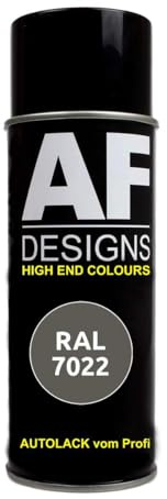 Alex Flittner Designs Spraydose RAL7022 UMBRAGRAU Spraydose matt Lackspray | RAL Spraydose in 400 ml. Exaktes Farbergebniss nach RAL Norm. Leuchte Farben, Sehr schnelle Trockung und extrem lange