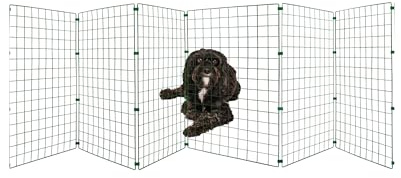 Freestanding Indoor Dog Barrier/Fence - Room/Hallway Divider, Folding Puppy Gate, Folding Portable Fence for Indoors, Puppy Gate, Adjustable Secure Fence (5 Panels, 75cm High)