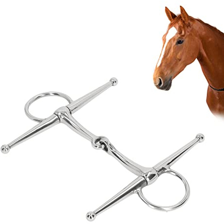 Topyond Pferdetrense aus Edelstahl Mit Vollbacke Und Farm-Joint-Ring, 125-mm-Mundstück Zum Reiten, Ideal Für Pferdegebisse Und Trensengebisse