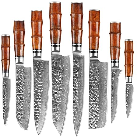 LIUJOU Coltello in acciaio damasco Coltello Santoku da chef giapponese Coltello da cucina con coltello in acciaio VG10 a 67 strati