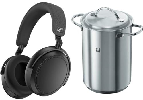 Sennheiser Momentum 4 Wireless Kopfhörer mit Bluetooth - mit adaptiver Geräuschunterdrückung & ZWILLING Twin Specials Spargel-/Nudeltopf, 16cm, 4,5 L, Für alle Herdarten geeignet, Edelstahl, Silber
