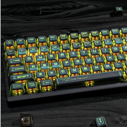 ULTRAEQUIP Pudding Keycaps PBT Shine Through Keycaps ASA Profile 117 Keys Set Custom Keycap Set Universal Compatiability for Azoth/Scope II Keyboard (Binary Terminal)