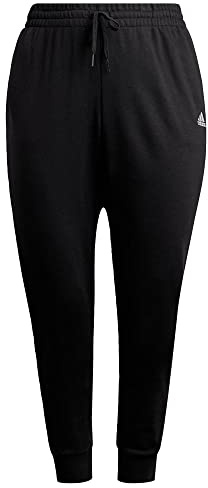 adidas Damen Essentials Linear French Terry Cuffed Pants, Black/White, S
