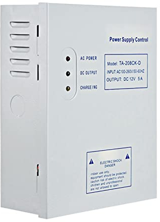 Akozon DC 12V/5A AC 110‑240V de Control de Acceso a Puertas Fuente de Conmutación Fuente de Alimentación UPS Electrónica