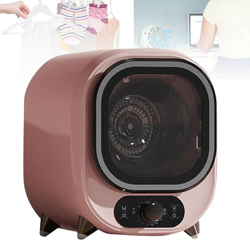 Hydravex Secadora pequeña, Secadora de Condensador portátil, Secadora con ventilación de 5 kg, Secadora giratoria compacta, Capacidad de Carga de 0,8 kg, Uso en encimera o Montado,Pink