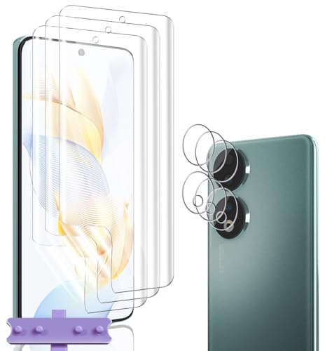 Jewloofa TPU Pellicola per Honor 90 Pellicola Protettiva [3 Pezzi] e Fotocamera Pellicola Protettiva [3 Pezzi], Anti-Impronte, Protezione Schermo per Honor 90
