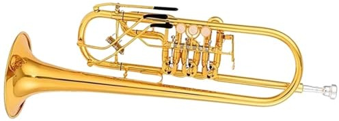 Trompeten Bb-Trompete Drehventil B-Typ Flachmessing Gold Flachschlüssel Professionelles Trompeteninstrument