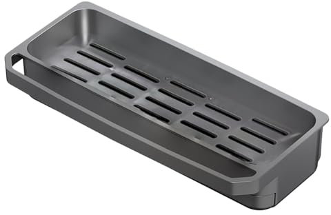 Sink Kitchen Organiser, Dish Cloth Holder for Kitchen, Kitchen Sink Organiser, Washing Up Liquid Sponge Stand, with Automatic Drip Tray and Large Capacity for Organising