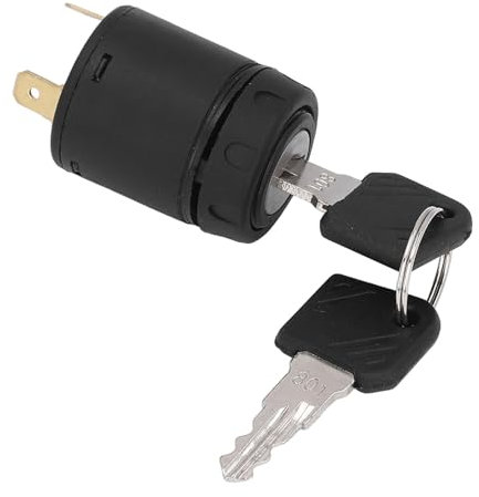 Interruttore di Accensione con Chiave, Gruppo Cilindro Serratura Interruttore di Avviamento a Chiave di Accensione a 3 Pin per Carrello Elevatore, Camion, Rimorchio