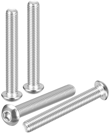 DTGN M10-1.5x80mm Linsenkopfschrauben mit Innensechskant - 4er Pack - Gut für Rennrad, Mountainbike, Auto, Motorrad - 304 Edelstahl weiß lackiert - Sechskant-Antriebsbefestigungen