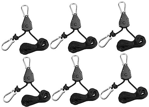 CAXUSD Kit De Suspension Réglable Pour Lampes De Culture 6 Cordes Robustes Pour Le Levage Des Plantes Capacité De Charge De 75 Lb