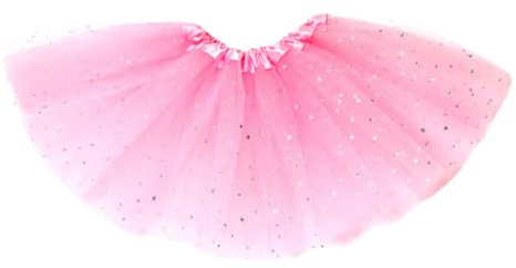 JAWUZ Gonna in Tulle per Bambine, Gonna da Balletto Mini, Abito da Festa 2-7 Anni, Rosa