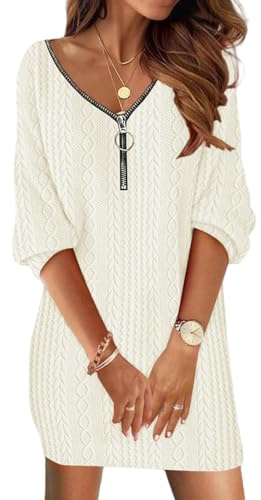 Abito lungo da donna con scollo a V Autunno Inverno da donna Vestito Elegante Corto Abito Casual Moda Vestitino Tunica Abitino Tinta Unita a Pieghe per Il Tempo Libero