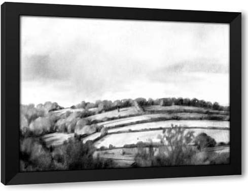 ArtDirect Rolling Landscape Sketch I Custom Framed Art Print Giclee Print or Canvas Options with Various Sizes and Customization by Caroline, Emma