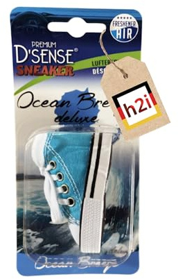 h2i Désodorisant pour chaussures bleu - Arbre parfumé à suspendre pour voiture - Parfum de voiture contre les odeurs - Diffuseur automatique de parfum pour taxi, bureau, maison - Parfum brise marine