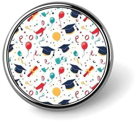 Graduation Cap Balloon Print Enamel Pins for Backpack - Cute Jacket Coat Hat Bags Badge Pins, Funny Unique Novelty Button Pin Women Men Fashion Jewelry Accessories