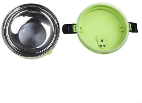 Yuanpgky Récipient alimentaire isotherme en acier inoxydable avec capacité de 700 ml pour l'école, le bureau et les voyages, boîte à déjeuner thermique ronde à une couche (vert)