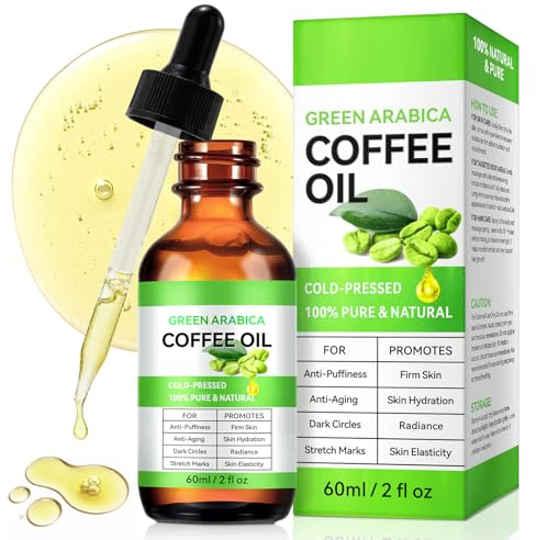 Huile de café contre les rides - Huile de café Arabica verte 100 % pure et naturelle - Pour le visage, le corps, les cheveux - Huile de café anti-bouffante et ferme - Huile de café - Soin de la peau