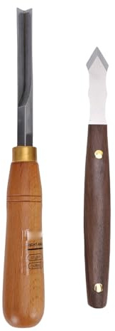 Denash Juego de Cinceles para Tallar Madera, Herramienta de Tallado con Largo de Acero SK5 con Cincel de Esquina de 90 Grados para Carpintería, Ranurado y Recorte de Ranuras Cuadradas