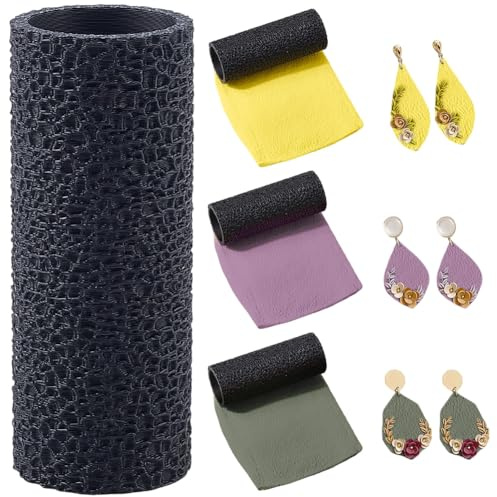 craspire Strukturwalze Aus Kunststoff Schwarz Für Polymerclay Zum Prägen von Keramik Und Töpferwaren Ideal Für Ohrringe Schmuckherstellung Modellieren Und Formen von Ton DIY Bastelarbeiten