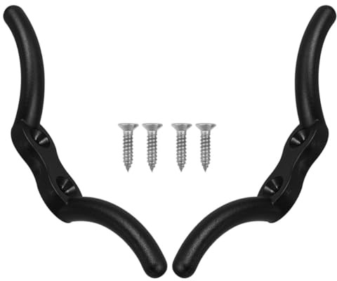 PACKOVE Nylon Flagpole Cleat Hooks 113mm Black 2pcs for Boat Deck Hardware, Mounting Rope Cleats Suitable for Sailing and Marine Use