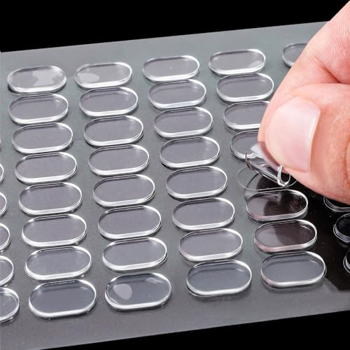 HJZHII 320 Stück Doppelseitige Klebepunkte, 13x8mm Klebepads Transparente | Selbstklebend Runde Klebende Aufkleber Abnehmbare Klebepaste Punkt Aufkleber für Heim Büro DIY Basteln Festival-Dekoration