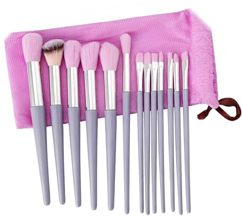 COYUN Juego de Brochas de Maquillaje, Juego de 13 Set Brochas Maquillaje, Pinceis Maquilhagem,Cerdas Suaves para Pinceles de Maquillajes de Regalo, para Base, Polvos, Sombras de Ojos, Rubor(Morado)