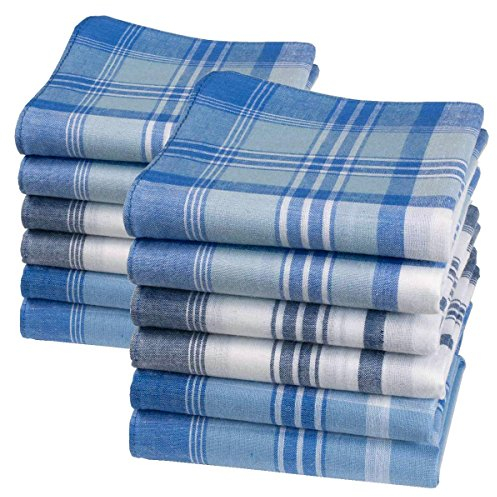 merrysquare Oscar Stofftaschentücher für Herren – 100% gewebte Baumwolle – 40x40 cm – Klassisch, strapazierfähig und sparsam (12)