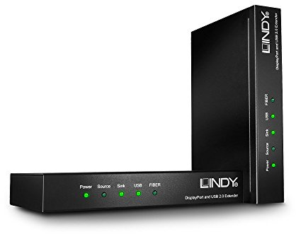 LINDY 39380 Lichtwellenleiter DisplayPort 1.4 und USB 2.0 KVM Extender bis zu 200 m