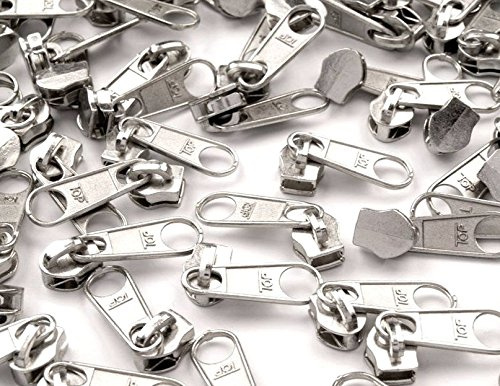 Schnoschi 15 Zipper Silber passend für endlos Reißverschluss mit 3 mm Laufschiene