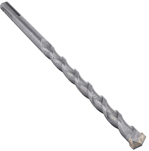Utoolmart Broca giratoria de 12 mm de diámetro con punta redonda de aleación de acero cromado, 2 hoyos, 2 ranuras, martillo eléctrico, para impacto, hormigón, mampostería, 1 unidad