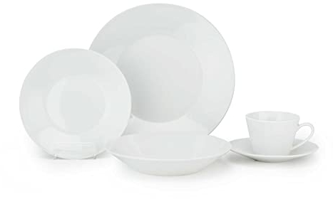 Cosy & Trendy 9820020 Service de Table en Porcelaine GALAXY WHITE 20 pièces, pour 4 personnes
