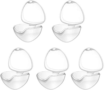 Dummy 5Pcs Transparent Pacifier Case and Holder Box - BPA-Free Nipple Shield for Travel and Home