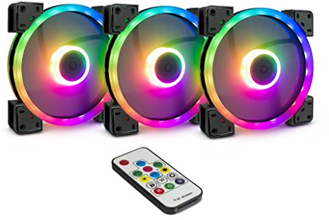 Inter-Tech Lüfter 140 x 140 x 25 mm Argus RGB-Fan Set RS-14 3 Stück 88885536