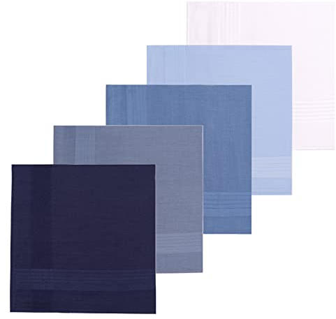Yuknees 5PCS Herrentaschentücher,Herren Stoff Taschentücher 40x40 cm Stofftaschentücher Herrentaschentücher Weiß Reine Baumwolle Gemischte Taschentücher