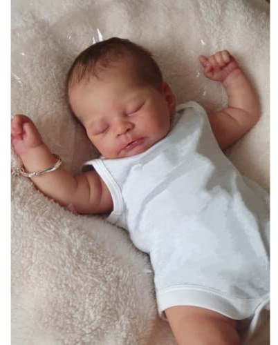 Lonian Bambole Reborn Realistiche 20 Pollici 50cm Bambola in Vinile Morbido Reborn Baby Doll Addormentato Ragazze Ragazzi Bambole del Bambino Neonato Reborn Babies (Bianco)